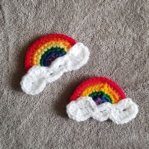 Rainbow Applique Crochet Pattern, PDF Download, Spring Embellishment