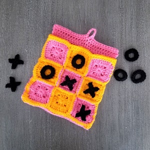 Tic Tac Toe Crochet Pattern, Easy Crochet Pattern, Travel Game Pattern, PDF Download