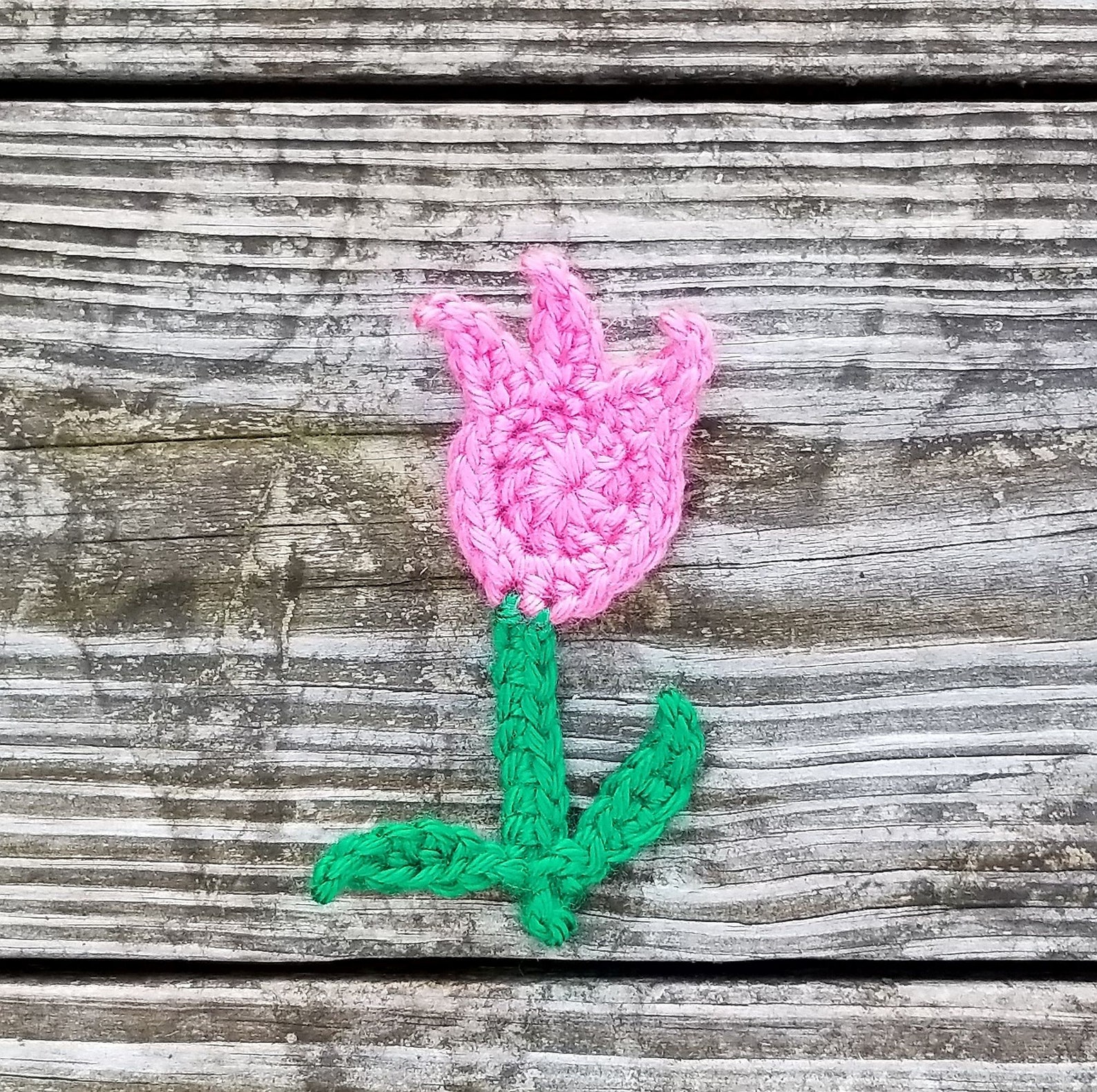 Tulip Crochet Pattern Crochet Flower Pattern Tulip Applique Etsy