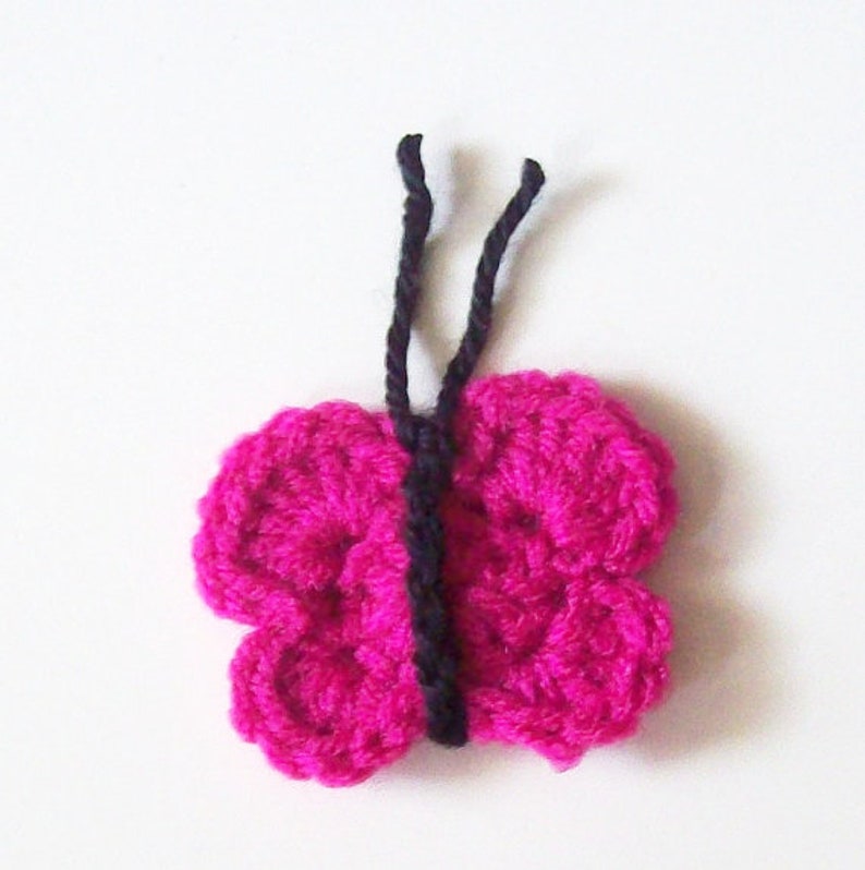 Butterfly Applique Crochet Pattern, PDF Download, Insect Embellishment image 3