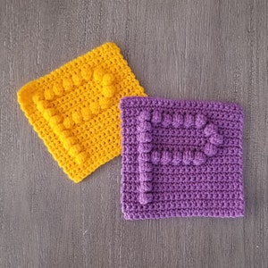 Letter P Afghan Square Crochet Pattern, PDF Download, Blanket Square Crochet Pattern