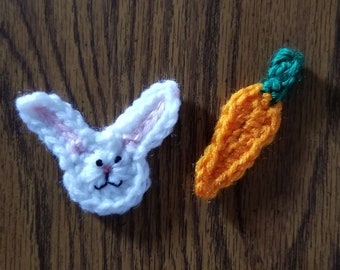 Bunny and Carrot Applique Crochet Pattern Bundle, PDF Download, Holiday Decor