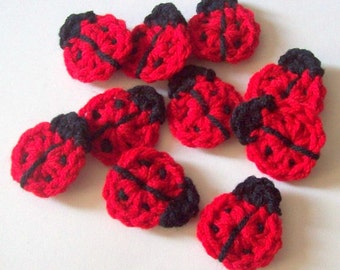 Ladybug Applique Crochet Pattern,  PDF Download, Crochet Ladybug Pattern