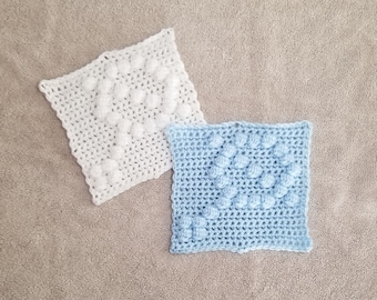 Rattle Afghan Square Crochet Pattern, PDF Download, Easy Crochet Pattern, Crochet Blanket Square Pattern