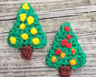 Crochet Pattern Christmas Tree Applique, PDF Download. Holiday Decor