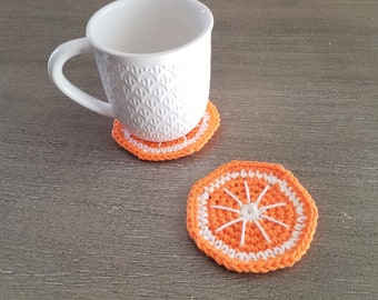 Orange Slice Coasters Crochet Pattern, PDF Download, Home Decor Pattern