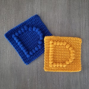 Letter D Afghan Square Crochet Pattern, PDF Download, Blanket Square Crochet Pattern