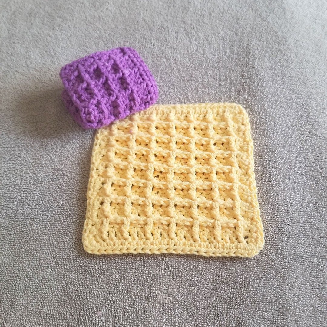 Waffle Stitch Dishcloth Crochet Pattern PDF Download Kitchen Crochet