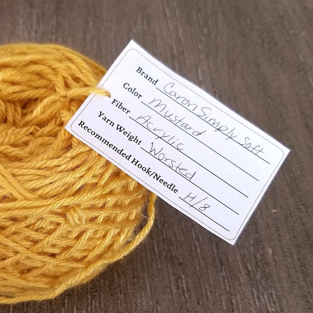 Yarn Tag Printable, PDF Digital Download, Yarn Label Etsy