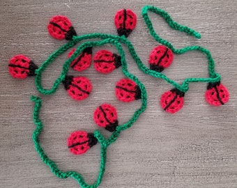 Ladybug Garland Crochet Pattern, PDF Download, Decoration Pattern, Ladybug Home Decor