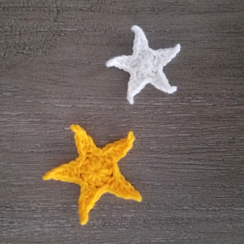 Crochet Pattern Star Applique, PDF Download, Crochet Embellishment Pattern image 3