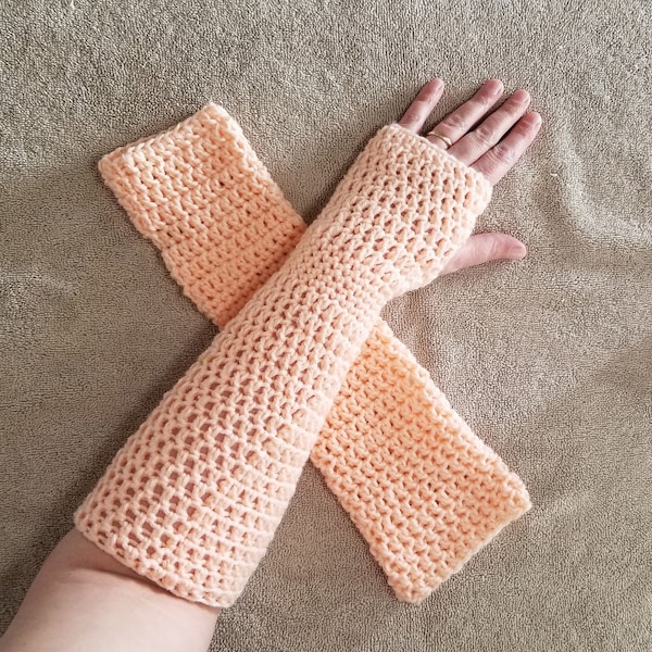 Long Fingerless Gloves Pattern, PDF Download, Arm Warmers