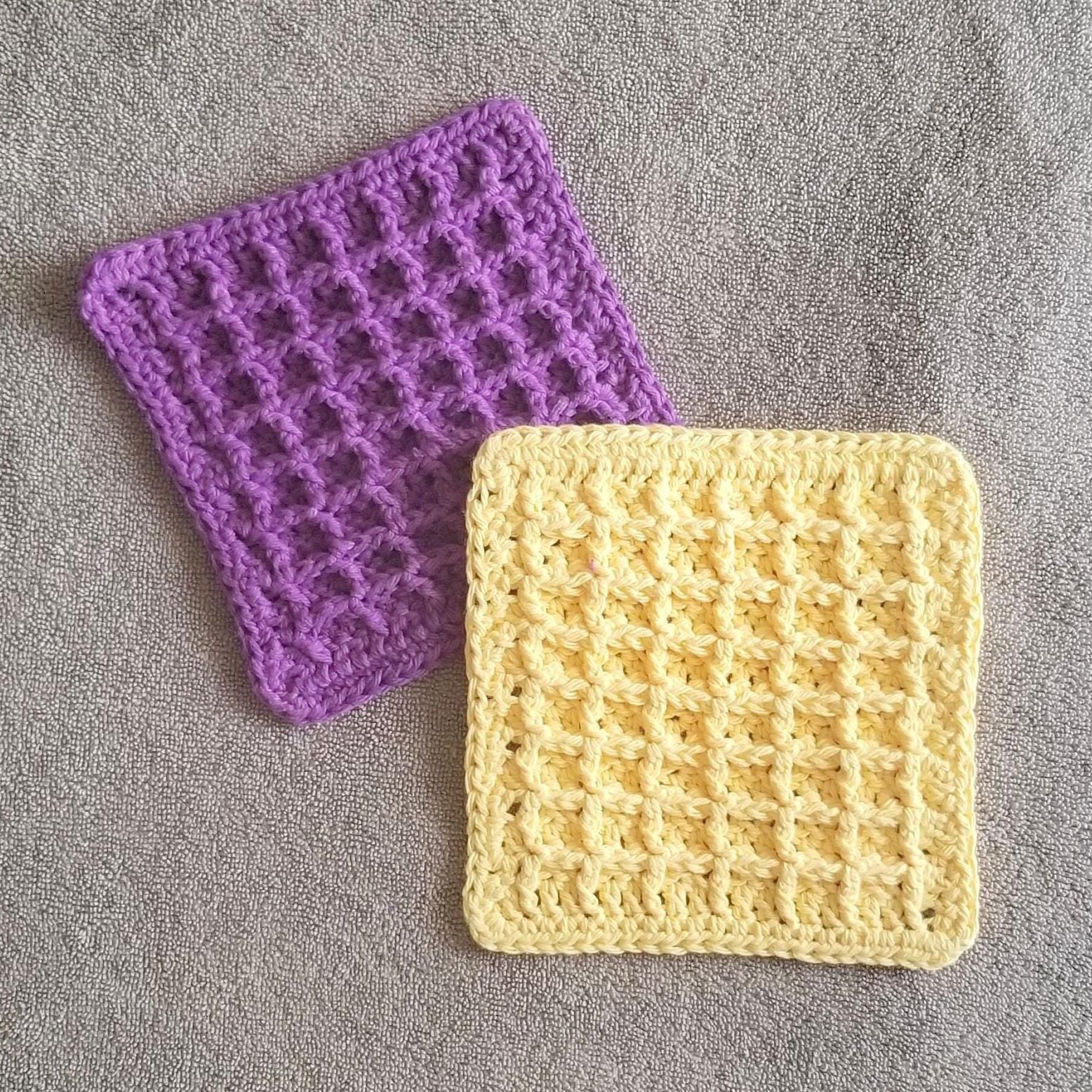 Waffle Stitch Dishcloth Crochet