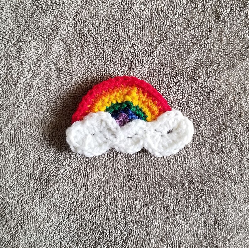 Rainbow Applique Crochet Pattern PDF Download Spring Etsy