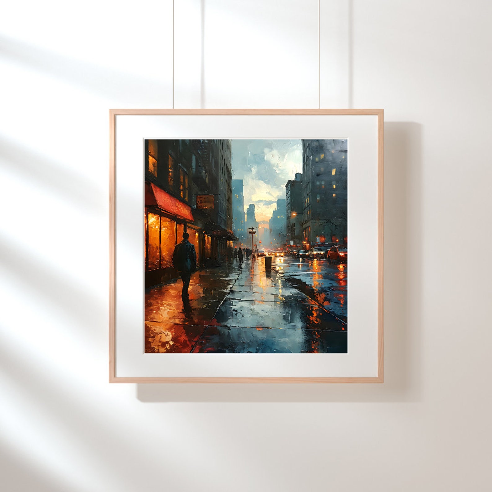 Citystreet Painting/rainy/city Street Print/urban Artprints/urban Art ...