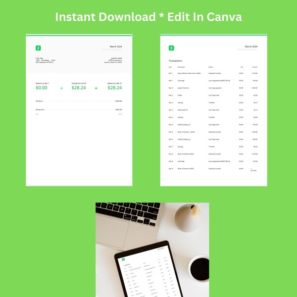 Bank Statements Template - Etsy