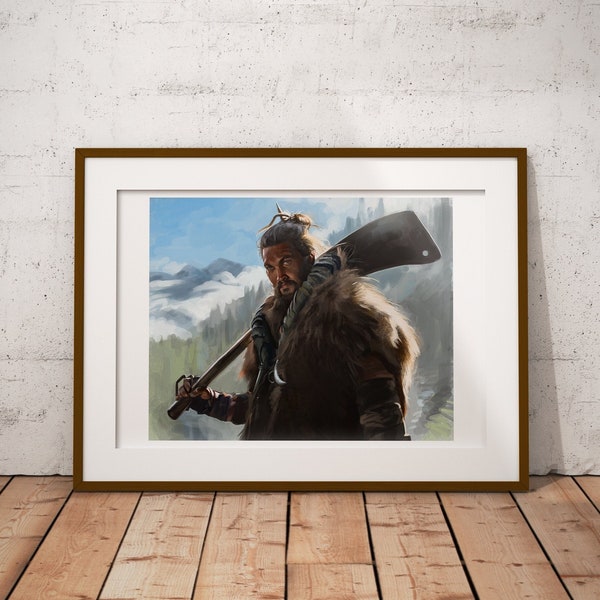 Jason Momoa Baba Voss Art Print, See TV Show Poster, Jason Momoa Wall Art, Apocalyptic Dystopian Future Painting, Aquaman, Jason Momoa Gift