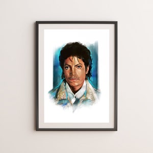 Michael Jackson Art Print, Celebrity Wall Art, Michael Jackson Poster, MJ Wall Art, Pop Music Legend Portrait, Gift for Michael Jackson Fan