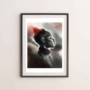 Black Woman Art Print, Black Woman Painting, African Wall Art, Black Art, Urban Art, African American, Boho, Black Girl Poster, Home Decor