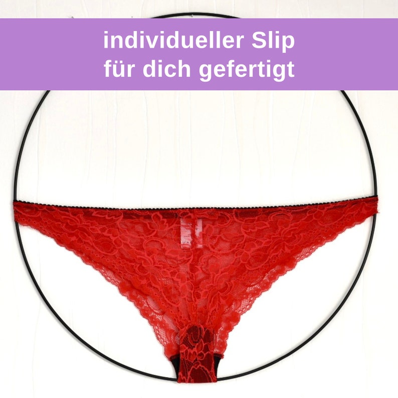 Roter Spitzen Slip handmade sexy Panty roter Spitzen Tanga Lingerie Dessous Geschenk für Sie Bild 4