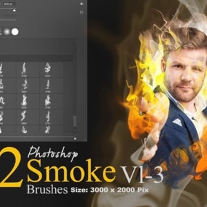 22 Smoke Brushes Photoshop Graphic