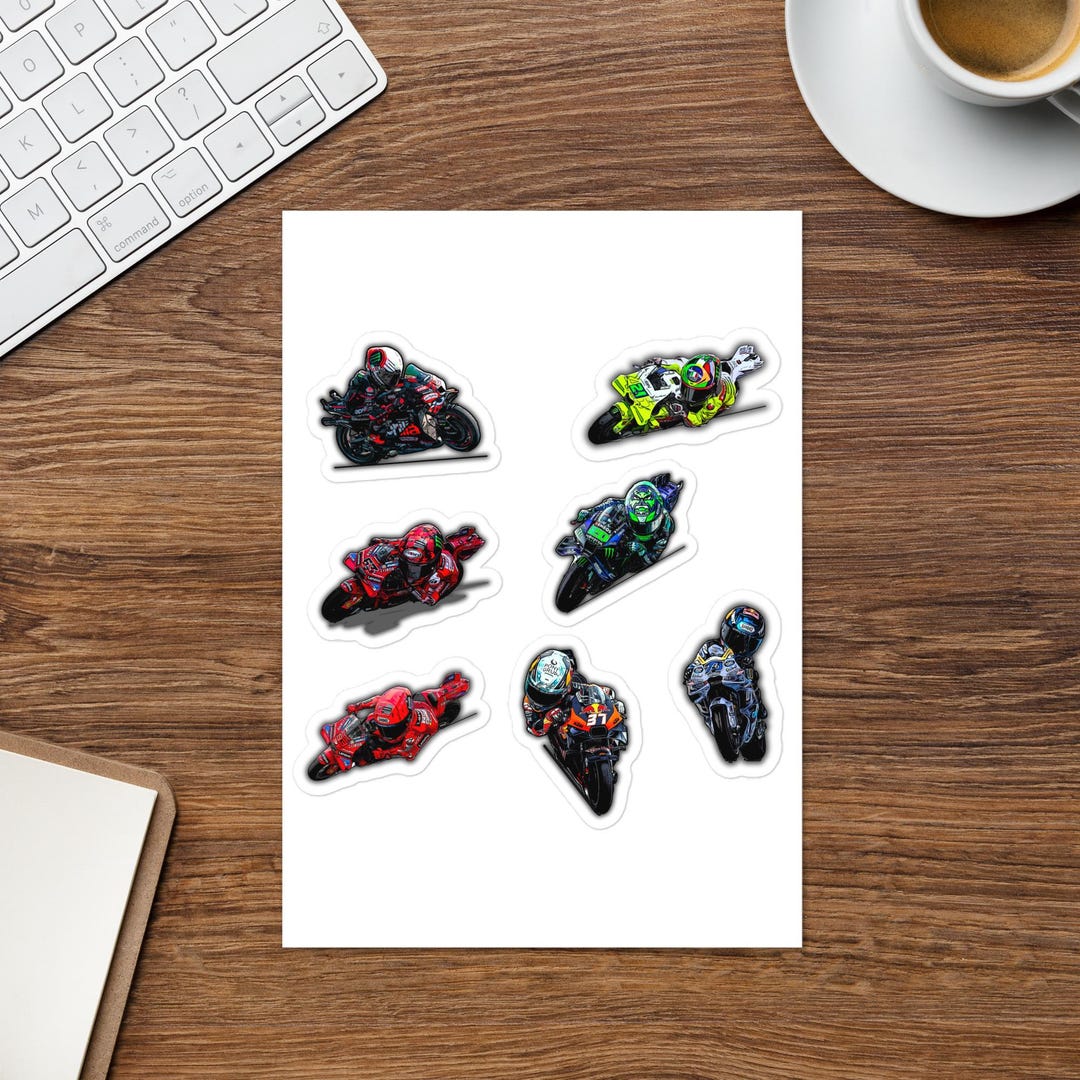 Premium Motogp Riders Sticker Pack | Glossy Racing Vinyl Decals ...