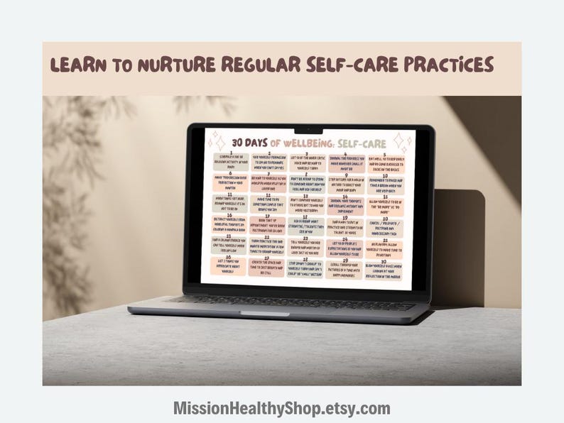 30 Days to Self-care: Printable Wellness Calendar for Daily Mindfulness ...