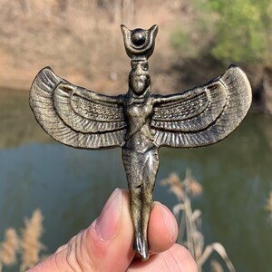 3&#39;&#39;+ Natural Gold Obsidian quartz,quartz crystal,hand carved,Crystal Angel,Angel skull,Home Decoration Crystal Gifts 1pc