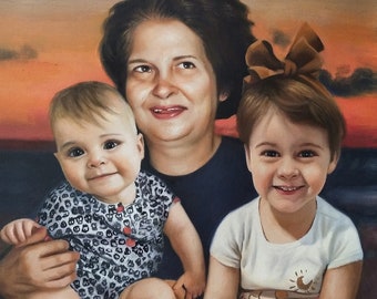 Portrait oil painting, Family Oil painting, Custom oil painting, Portrait custom, children's oil painting Wedding oil painting