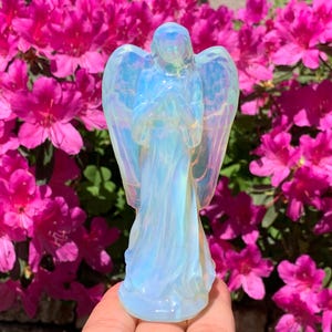 4.4&#39;&#39;+ Opalite quartz,quartz crystal,hand carved,Crystal Angel,Angel skull,Home Decoration Crystal Gifts 1pc