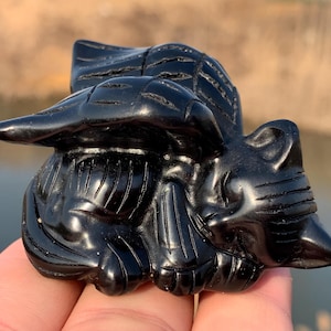 Cuarzo obsidiana natural de 2&#39;&#39;+, cristal de cuarzo, tallado a mano, gato de cristal, calavera de gato, decoración del hogar, regalos de cristal, 1 pieza