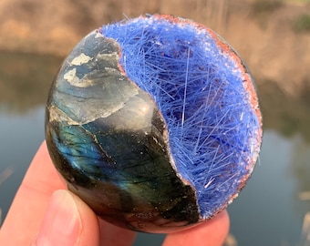 Labradorite Specimen,quartz crystal,Goethite,Blue copper ore,Crystal Sphere Cluster,Mineral specimen,Energy Crystal Gifts 1PC