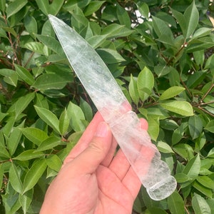 8,6&#39;&#39;+ natuurlijk helder kwarts, kwartskristal, met de hand gesneden, kristallen mes, dolkschedel, kristalmonster, luxe decoratie kristalgeschenken 1 st