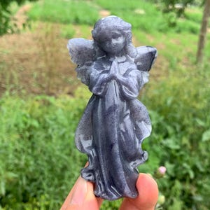 3.9&#39;&#39;+ Natural Blue Aventurine quartz,quartz crystal,hand carved,Crystal Angel,Angel skull,Home Decoration Crystal Gifts 1pc
