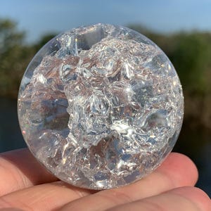 1.9&#39;&#39;+ Magical Clear Aura Crackle Sphere,Crystal Glass Ball,quartz Crystal,Crystal Ball,Crystal sphere,Home Decoration Gifts 1pc
