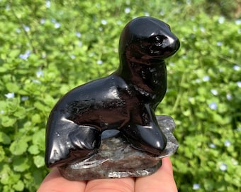 Grande Sfera Di Ossidiana Nera Naturale Grande Sfera Di Cristallo - Foto 3