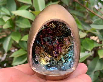 Wismut Erz Quarz, Quarz Kristall, handgeschnitzt, Crystal Egg Specimen, Ei Schädel, Dekoration Kristall Geschenke zufällig 1Stk