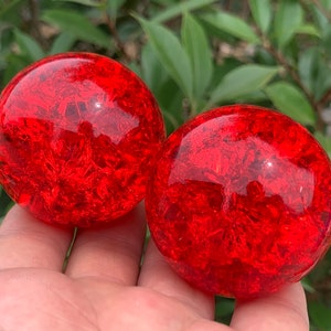 1.9&#39;&#39;+ Magical Red Aura Crackle Sphere,Crystal Glass Ball,quartz Crystal,Crystal Ball,Crystal sphere,Home Decoration Gifts 1pc