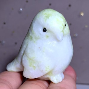2.1&#39;&#39;+ Natural Green Jade quartz,quartz crystal,hand carved,Crystal Bird,Bird skull,Home Decoration Crystal Gifts 1pc