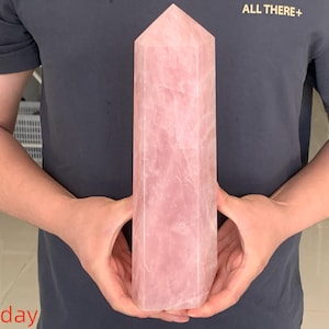 Natural Pink Rose quartz Crystal Obelisk Crystal Tower Wand Point Reiki Healing Random 1pc