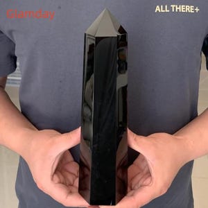 Natural Obsidian quartz Crystal Obelisk Crystal Tower Wand Point Reiki Healing Random 1pc