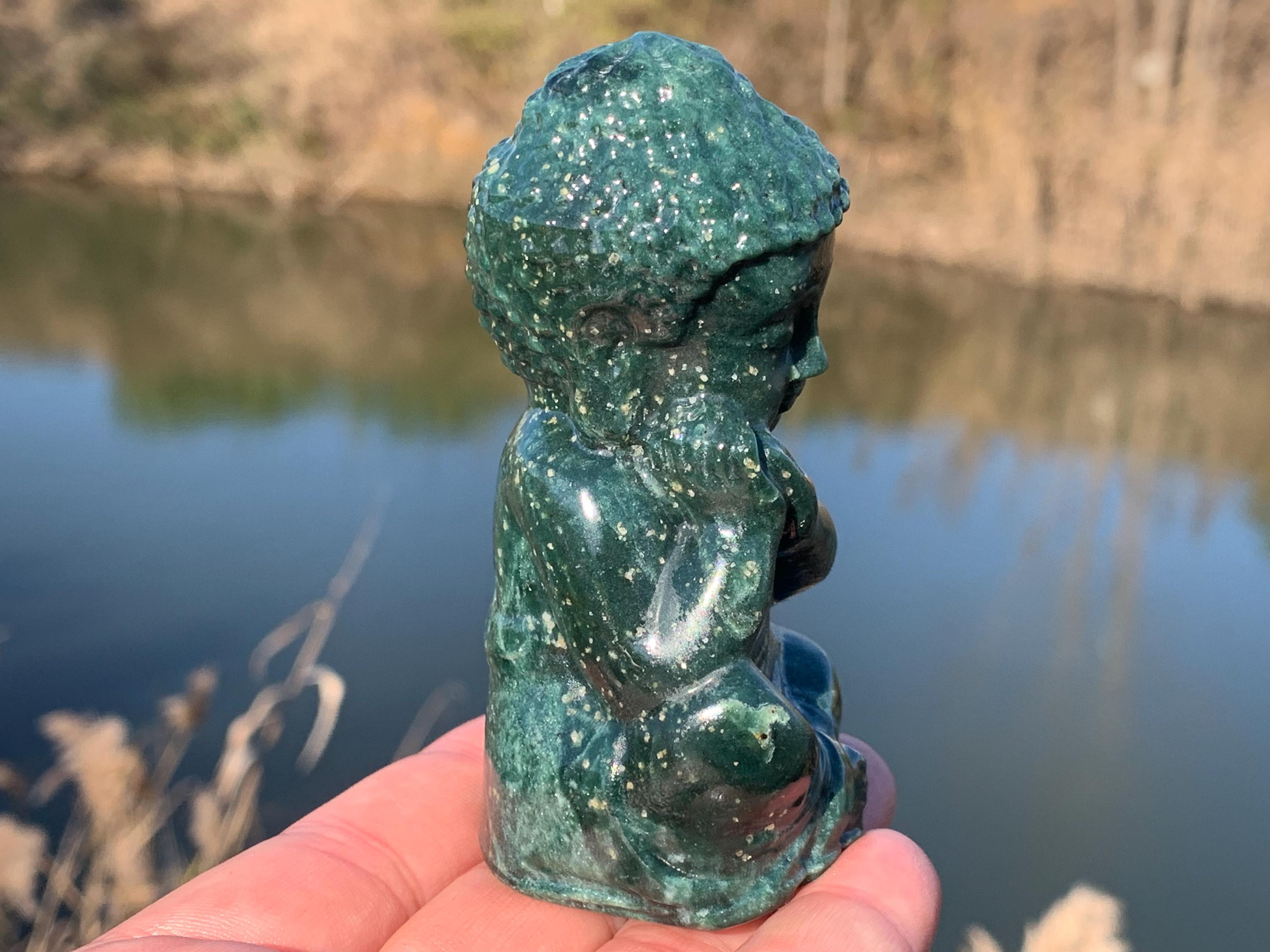 瑪瑙水晶仏像：手彫りの室内装飾品（3.4インチ） - Etsy 日本