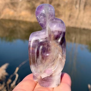3.1&#39;&#39;+ Natural Dream Amethyst quartz,quartz crystal,hand carved,Crystal Couple,Couple skull,Home Decoration Crystal Gifts 1pc