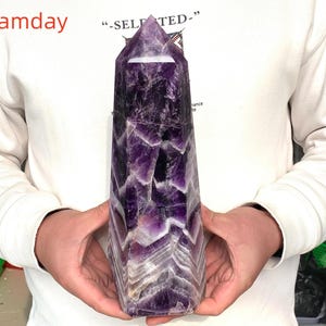 Natural Dream Amethyst quartz Crystal Obelisk Crystal Tower Wand Point Reiki Healing Random 1pc