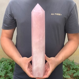 16,2 &#39;&#39; 7.81LB + Großer Natürlicher Rosa Rosenquarz, Quarzkristall, Kristallobelisk, Kristallturm, Zauberstabspitze, Reiki-Heilung, Kristallgeschenke BZ-6