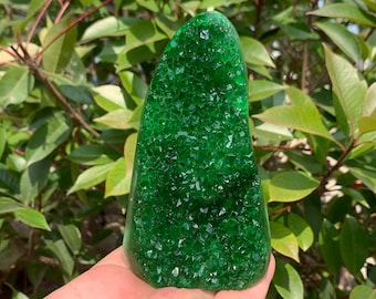 Beautiful Green Geode quartz Cluster,quartz crystal,Mineral Vug specimen,Crystal Geode specimen,Crystal Gifts 1pc