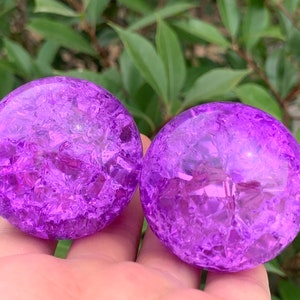 1.9&#39;&#39;+ Magical Purple Aura Crackle Sphere,Crystal Glass Ball,quartz Crystal,Crystal Ball,Crystal sphere,Home Decoration Gifts 1pc