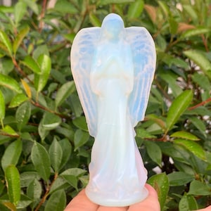 4.4&#39;&#39;+ Opalite quartz,quartz crystal,hand carved,Crystal Angel,Angel skull,Crystal Gifts 1pc
