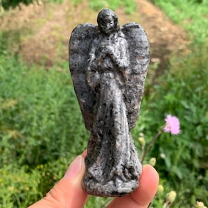 3.9&#39;&#39;+ Natural Yooperlite quartz,quartz crystal,hand carved,Crystal Angel,Angel skull,Home Decoration Crystal Gifts 1pc