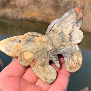 4.5&#39;&#39;+Natural Crazy agate quartz,quartz crystal,hand carved,Crystal Butterfly,Butterfly skull Specimen,Home Decoration Crystal Gifts 1pc